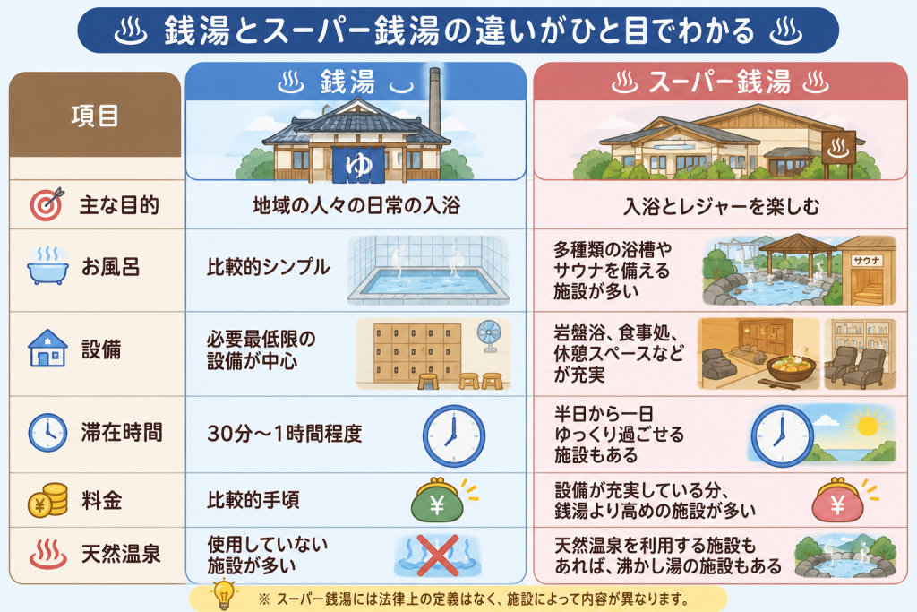 温泉と銭湯の違い